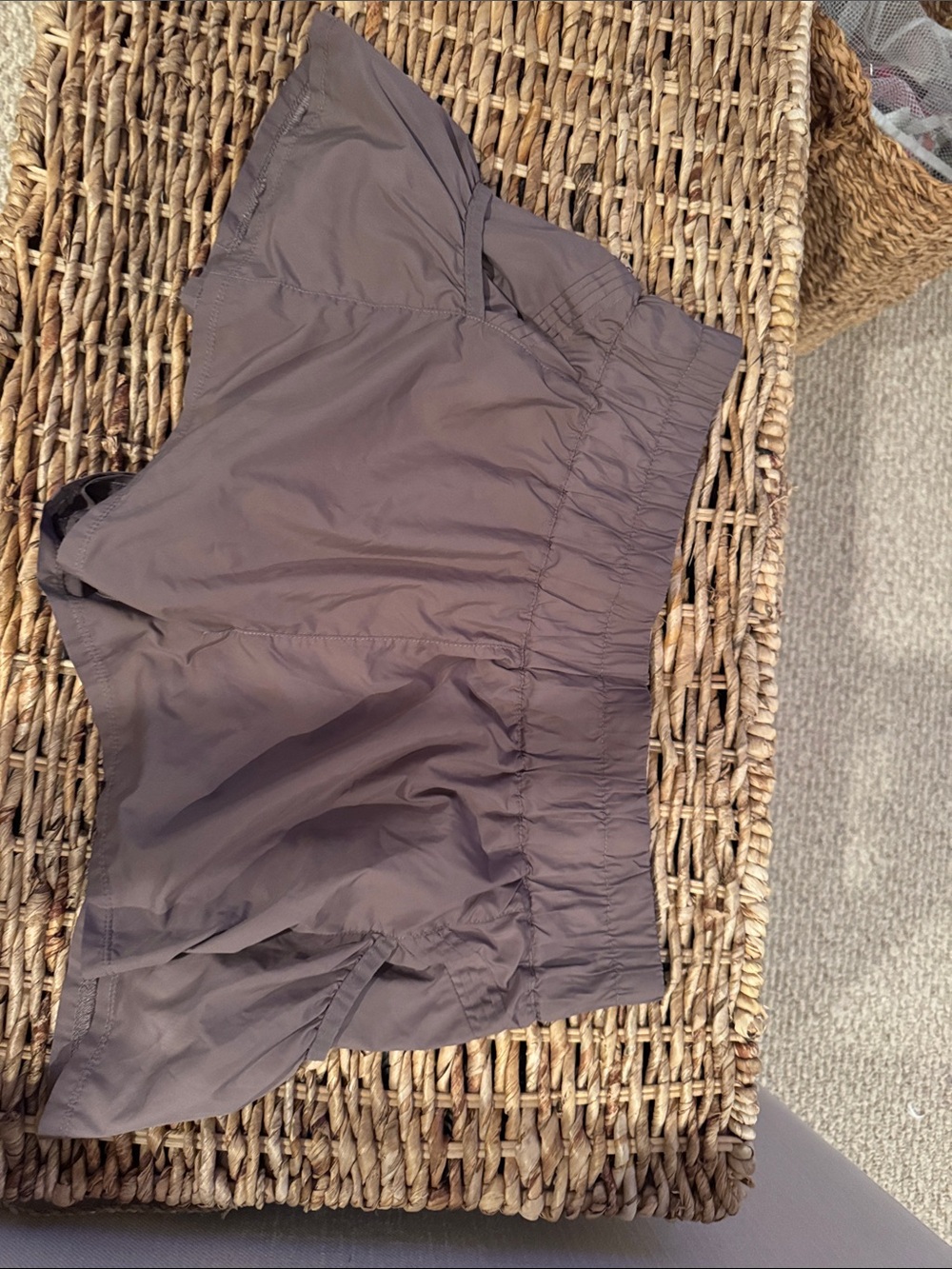 Free People Taupe Elastic-Waist Athletic Shorts